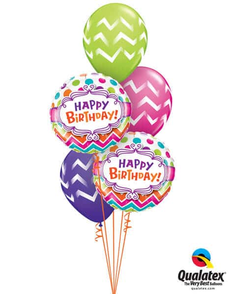 Bukiet 348 Birthday Chevron Dots #28124-2 45389-3