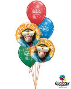 Bukiet 274 Birthday Smilin' Chimp Qualatex #25496-2 43059-3