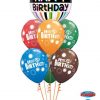 Bukiet 322 Birthday Black Band & Dots Qualatex #25720 44798-6