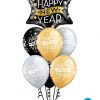 Bukiet 112 New Year Confetti Dots Black Qualatex #19035 22741-6
