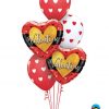 Bukiet 500 Valentine Burnished Heart Gold Qualatex #46076-2 76928-3