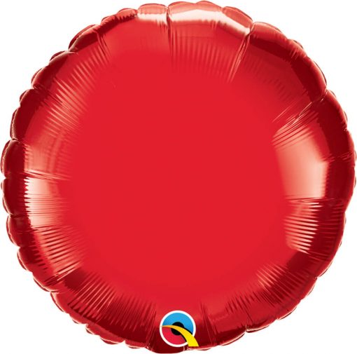 18" / 46cm Solid Colour Round Ruby Red Qualatex #99582