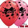 11" / 28cm Mickey & Minnie XOXO Asst Red & Rose Qualatex #23187-1