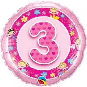 18" / 46cm Age 3 Pink Fairies Qualatex #26297