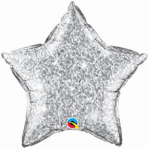 36" / 91cm Holographic Silver Star Qualatex #50070