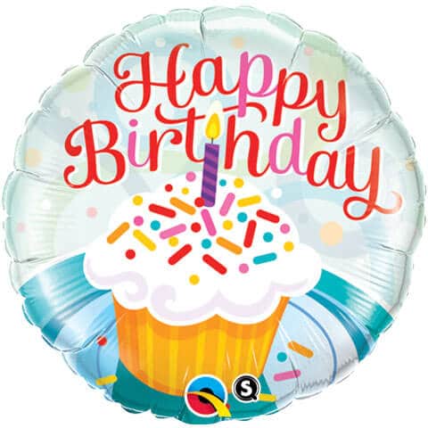 18" / 46cm Birthday Cupcake & Sprinkles Qualatex #28131