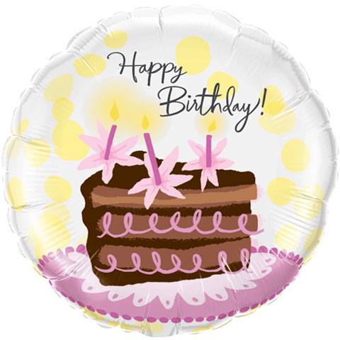 18" / 46cm Birthday Chocolate Cake Slice Qualatex #29648