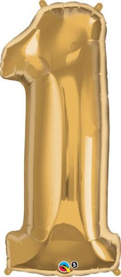 34" / 86cm Number One Metallic Gold Qualatex #30473