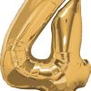 34" / 86cm Number Four Metallic Gold Qualatex #30485