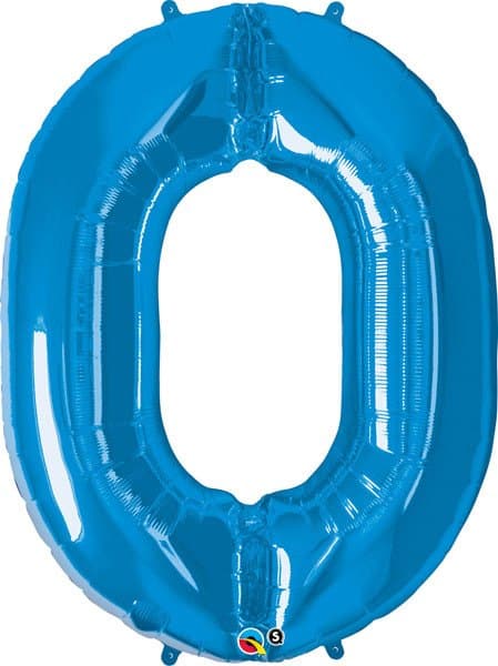 34" / 86cm Number Zero Sapphire Blue Qualatex #30511