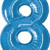 34" / 86cm Number Eight Sapphire Blue Qualatex #30543