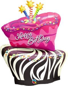 41" / 104cm Birthday Funky Zebra Stripe Cake Qualatex #16081