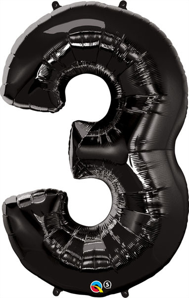 34" / 86cm Number Three Black Qualatex #36332