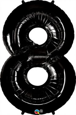 34" / 86cm Number Eight Black Qualatex #36361