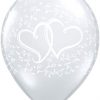 11" / 28cm Entwined Hearts Diamond Clear Qualatex #37200-1