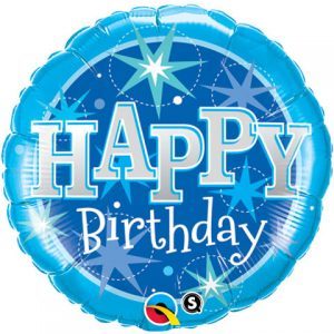 18" / 46cm Birthday Blue Sparkle Qualatex #37919