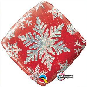 18" / 46cm Snowflake Sparkles Red Qualatex #40093