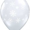 11" / 28cm Snowflakes & Sparkles A Round Diamond Clear Qualatex #40800-1