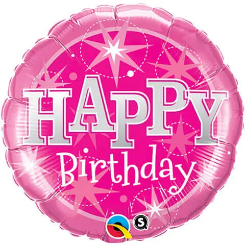 36" / 91cm Birthday Pink Sparkle Qualatex #43172