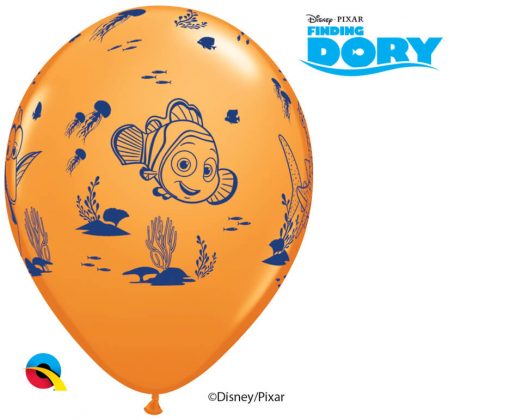 12" / 30cm 6szt Disney•Pixar Dory & Friends Asst of Yellow, Orange, Robin's Egg Blue Qualatex #45534