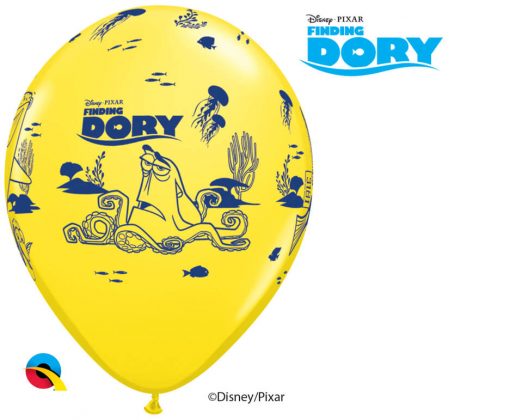 12" / 30cm 6szt Disney•Pixar Dory & Friends Asst of Yellow, Orange, Robin's Egg Blue Qualatex #45534