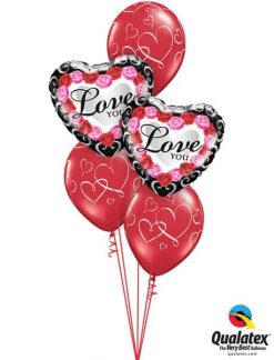 Bukiet 685 Romantic Pink & Red Roses Valentine Frame #54858-2 40311-3
