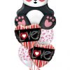 Bukiet 688 Vertical Stripe Valentine Hearts & Panda #54882 21689-2 38433-2