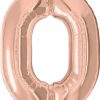 34" / 86cm Number Zero Rose Gold Qualatex #57871