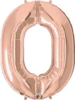 34" / 86cm Number Zero Rose Gold Qualatex #57871