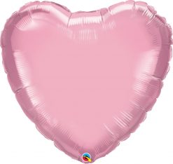 36" / 91cm Solid Colour Heart Pearl Pink Qualatex #74626