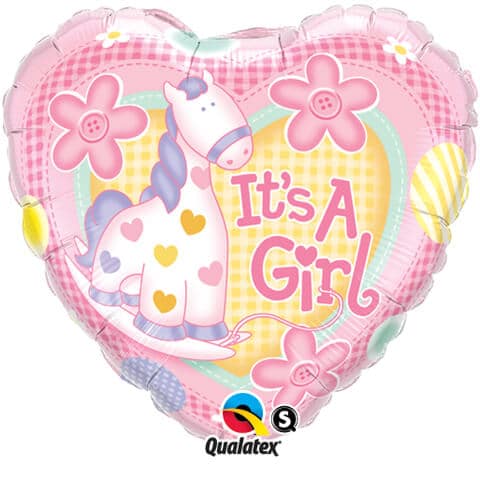 18" / 46cm It's A Girl Soft Pony Qualatex #91297