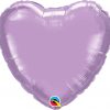 18″ / 46cm Solid Colour Heart Pearl Lavender Qualatex #99348