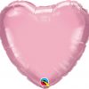 18" / 46cm Solid Colour Heart Pearl Pink Qualatex #11855