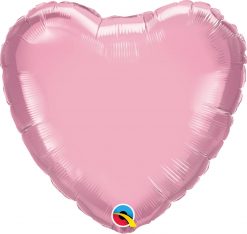 18" / 46cm Solid Colour Heart Pearl Pink Qualatex #11855