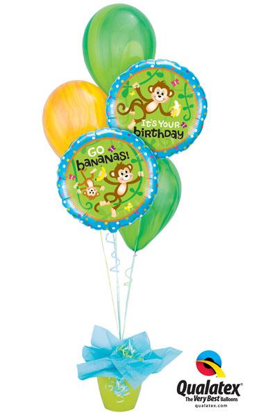 Bukiet 168 Birthday Monkeys Qualatex #49927-2 91539-2 91541