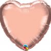 18" / 46cm Solid Colour Heart Rose Gold Qualatex #57047