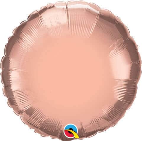 18" / 46cm Solid Colour Round Rose Gold Qualatex #57050
