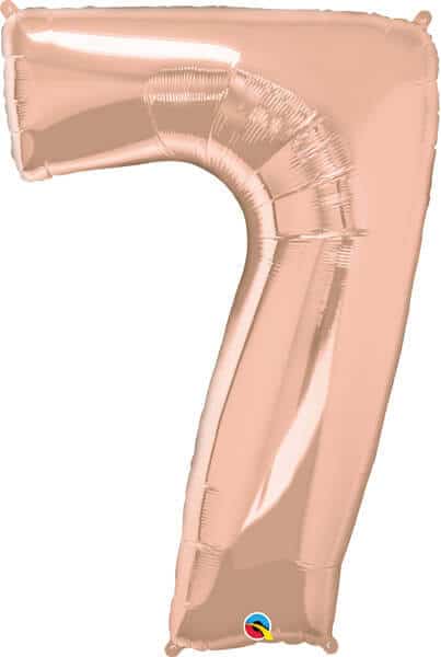 34" / 86cm Number Seven Rose Gold Qualatex #57878