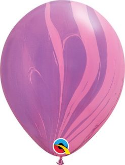 11 28cm SuperAgate Pink Violet Rainbow Qualatex #91543-1