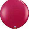 3' 91cm Transparent Sparkling Burgundy Qualatex #43367-1