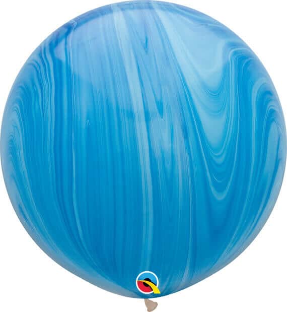 30 76cm SuperAgate Blue Rainbow Qualatex #63756-1