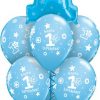 Bukiet 732 Blue Number 1 Birthday Qualatex #16482 41186-6