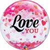 22" / 56cm Love You Confetti Hearts Qualatex #54604