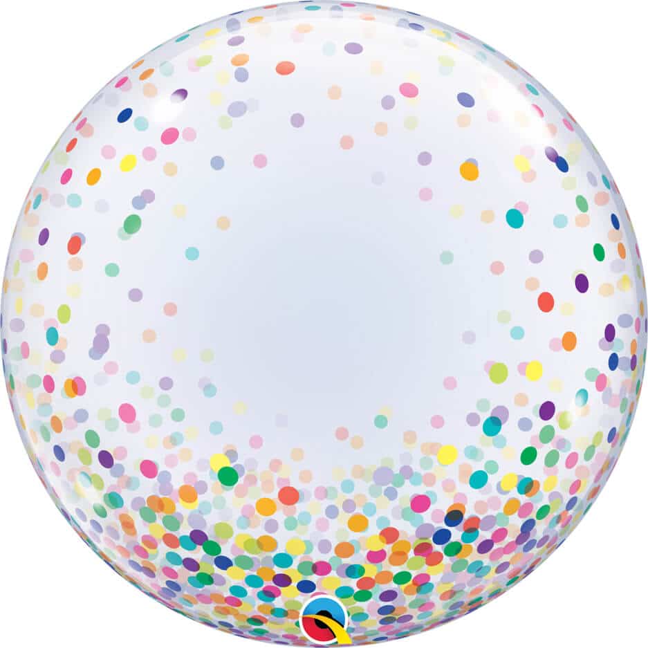 24″ / 61cm Deco Bubble Colourful Confetti Dots Qualatex #57791