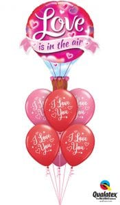 Bukiet 822 Red & Rose "I Love You" Balloon Qualatex #78529 57055-6