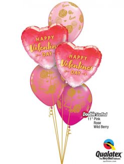 Bukiet 785 "Be Mine" Valentine Hearts Qualatex #78537-2 40862-3