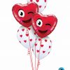 Bukiet 792 "Smiley Wink Heart" Red & White Qualatex #78549-2 76928-3