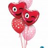 Bukiet 793 "Smiley Wink Heart" Pink & Red Qualatex #78549-2 85713-3