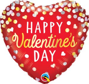 18" / 46cm Valentine's Confetti Red Qualatex #97165