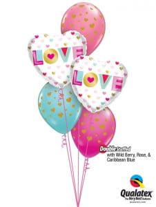 Bukiet 866 You Stole My Heart! Qualatex #97188-2 85706-3 43791-1 50322-1 25572-1